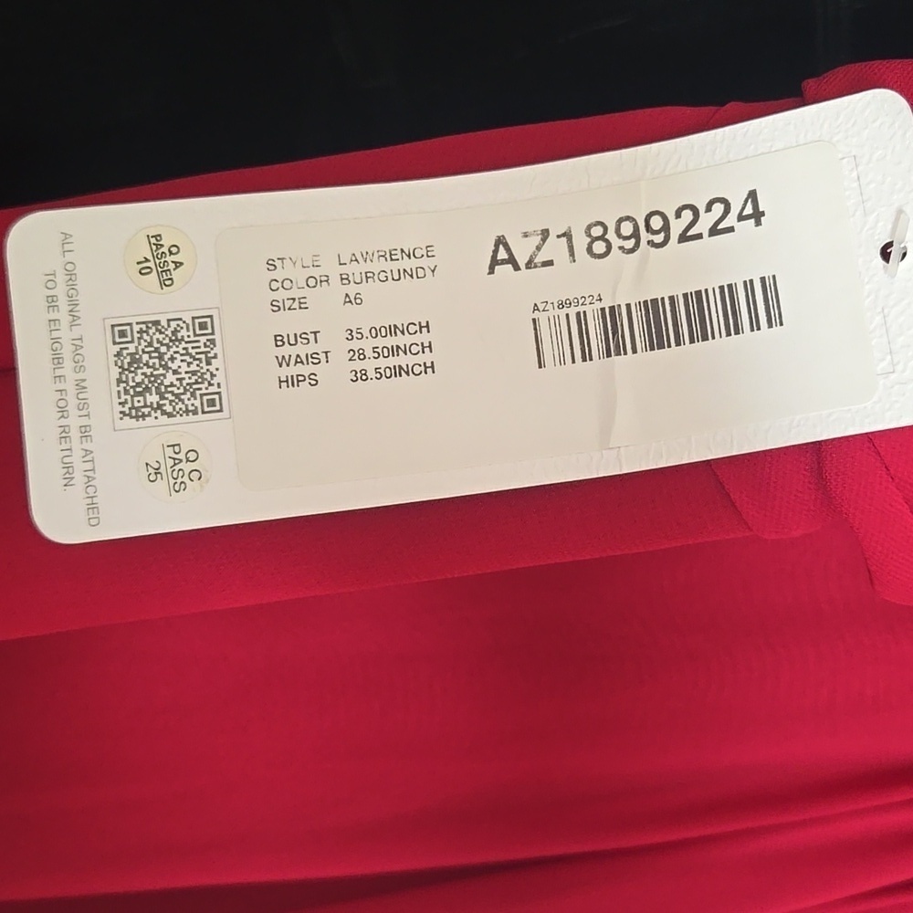 NWT Azazie Lawrence Burgundy Gown Size 6 - Picture 3 of 12
